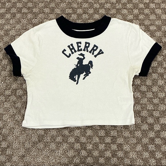 Cherry LA Tops - Cherry LA Western Ringer Baby Tee